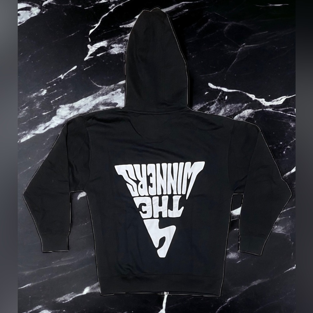 NEW Capn On Melrose 4 The Winners Only Zip Up Hoodie Mens Black Sweater